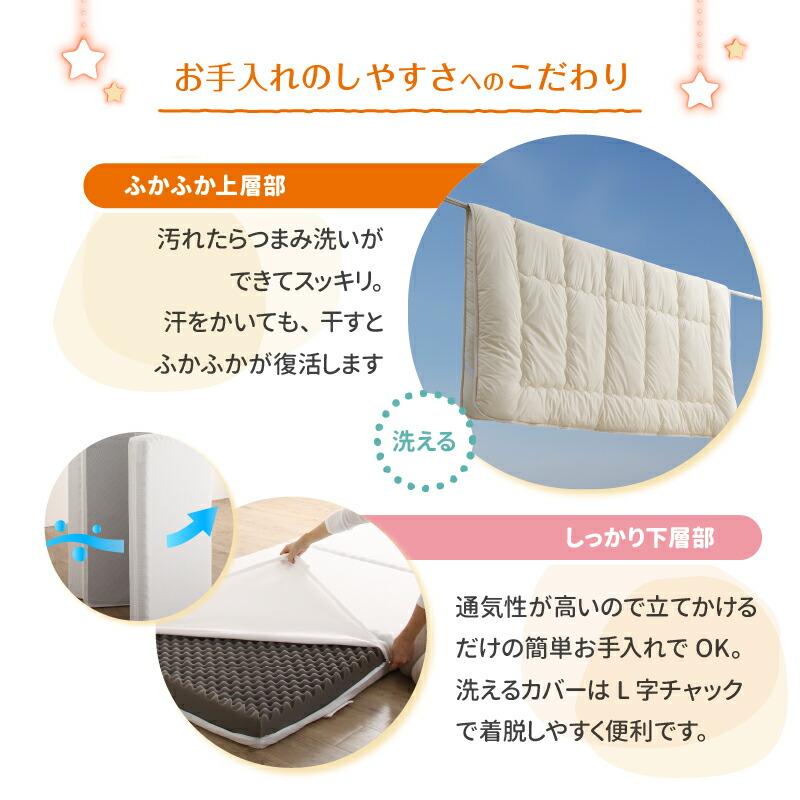 マットレス ワイドキング ファミリー 大きい 大きいサイズ 子供 家族 5人 4人 3人 布団 敷き布団 敷布団 収納 極厚 マットレスセット 幅200cm 厚さ9cm　_14