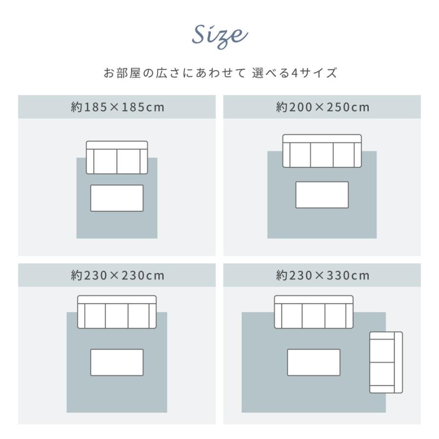 ゴブランシェニールラグ 撥水 ブーケ 230×230cm_7