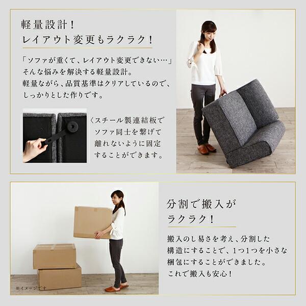 コーナーソファ レイアウト自由自在大型L字モダンデザインコーナーソファ サイドテーブル W70 組立設置付_7