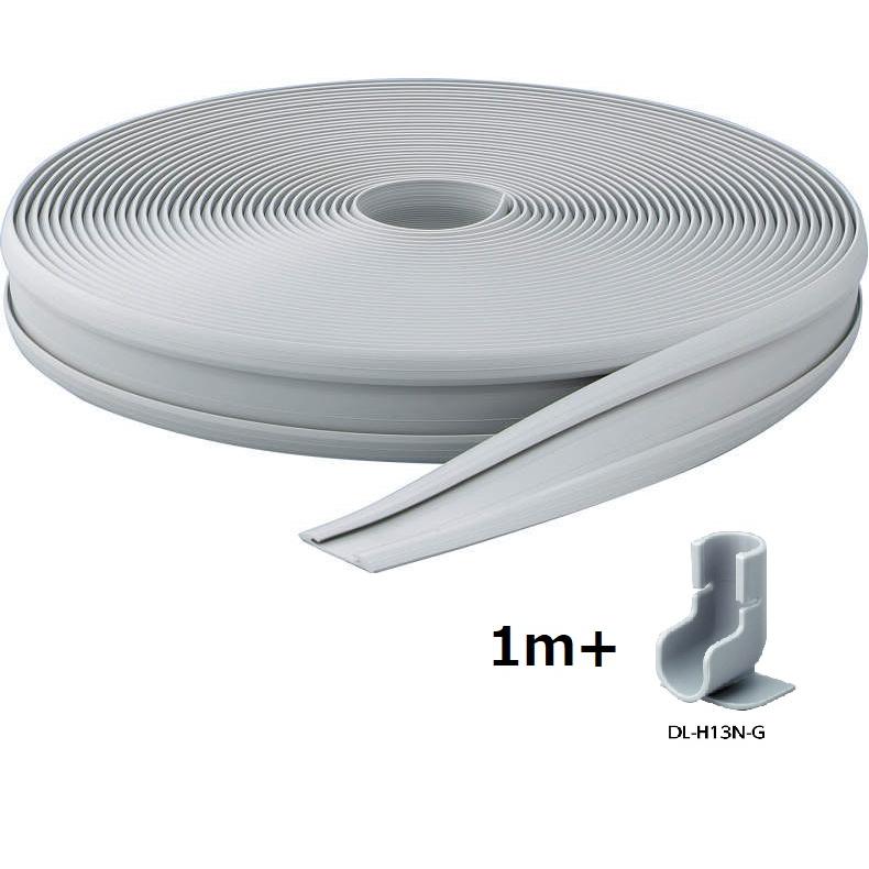 送料無料 因幡電工 ドレンラインとホルダーセット エアコン 室外機 ベランダ DL-25-G 1m DL-H13N ドレンホース 水 汚れ レール 排水 簡単 工事不要 | 因幡電工