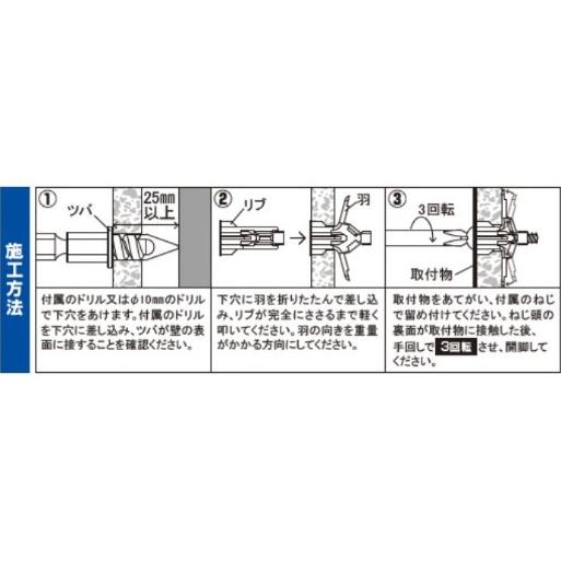 レターパック可 WAKAI ボードアンカーGL25 GL25VP 30セット アンカー かさ式 樹脂製 せっこうボード 壁用 | 若井産業 | 05