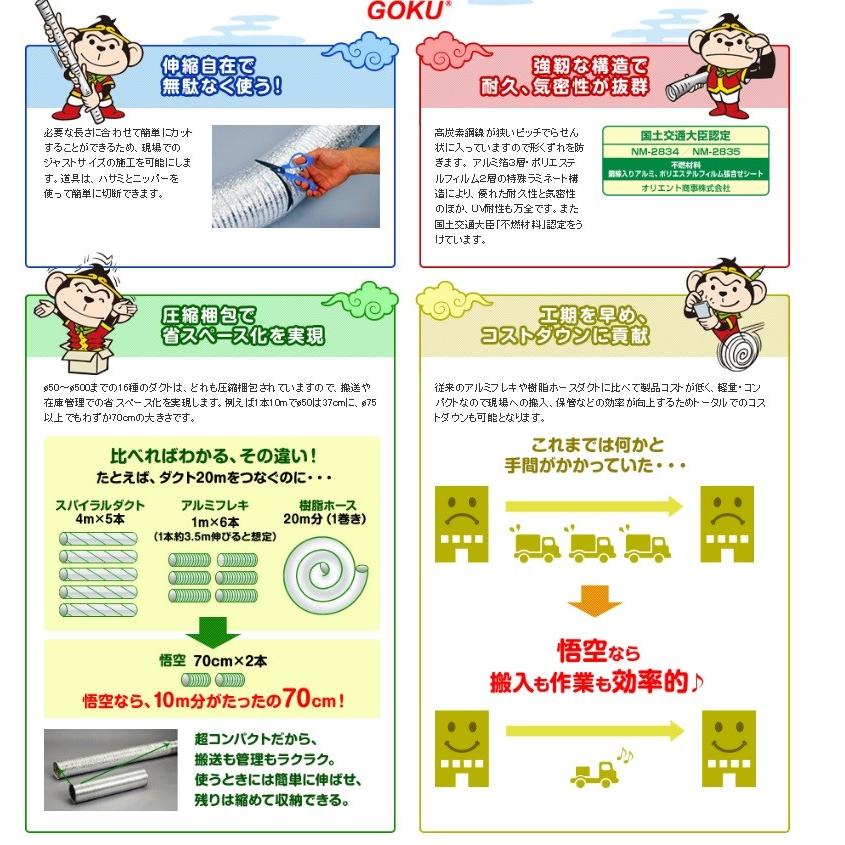 オリエント商事 ワイヤアルミダクト 悟空 φ150×10m |  | 02