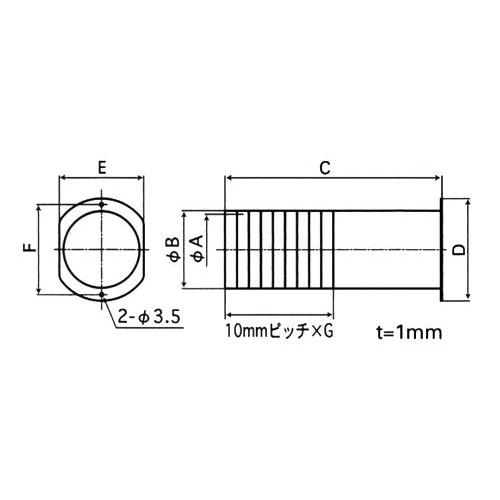 バクマ工業 ツバ付貫通スリーブ KS-60 |  | 01