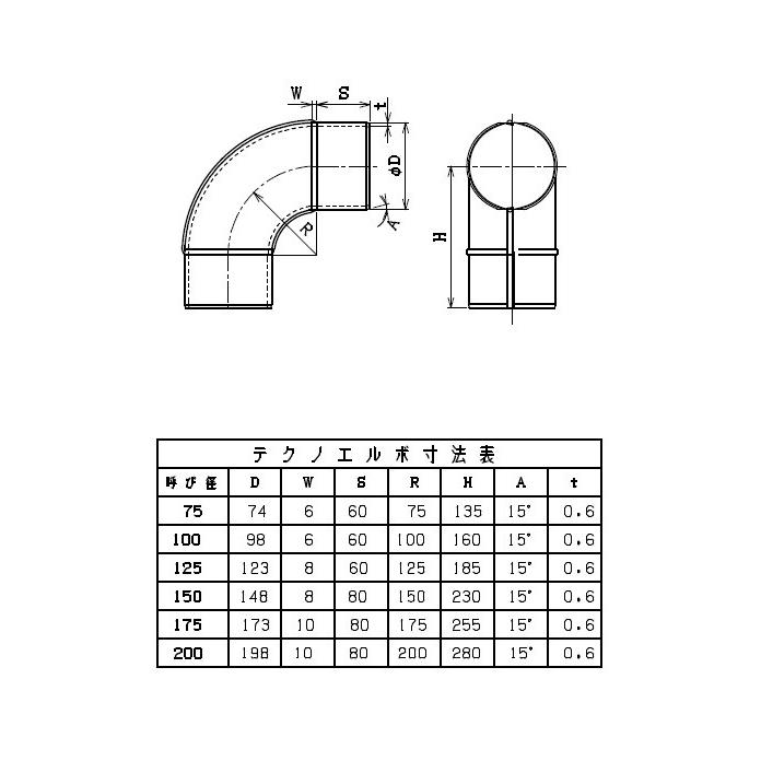 90° L管 125φ スパイラルダクト・フレキシブルダクト用 |  | 01