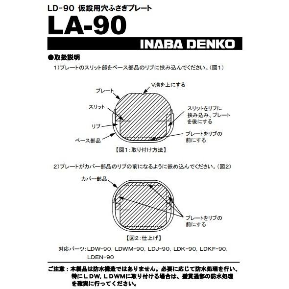 因幡電工 スリムダクトLD 仮設用穴ふさぎプレート LA-90 |  | 01