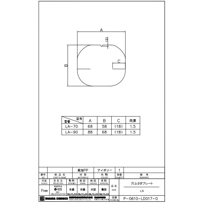 因幡電工 スリムダクトLD 仮設用穴ふさぎプレート LA-90 |  | 02