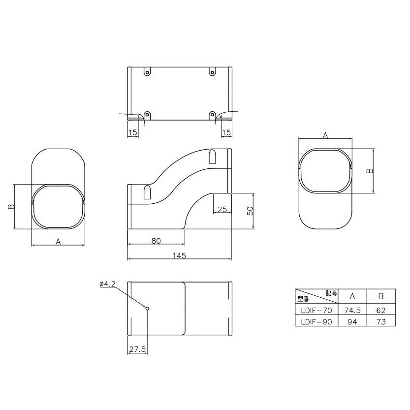 因幡電工 スリムダクトLD 段差継手 LDIF-70 |  | 02