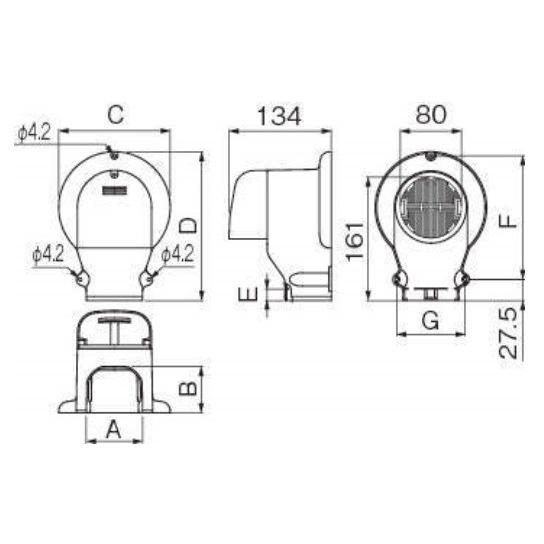 LDWX-70L-K ウォールコーナー換気式 ブラック 8個入り 因幡電工 スリムダクトLD ウォールコーナーエアコンキャップ/換気