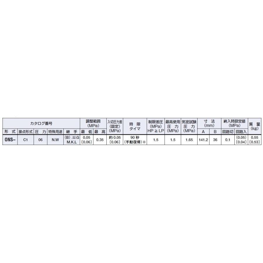 サギノミヤ 差圧制御(油圧保護)用圧力スイッチ ONS-C106 : 冷凍 サギノミヤ 差圧制御(油圧保護)用圧力スイッチ ONS-C106 : 冷凍