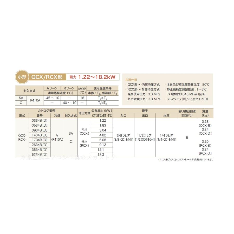 レターパック可 サギノミヤ 温度膨張弁 QCX-2634BVSA フレア R410A 内