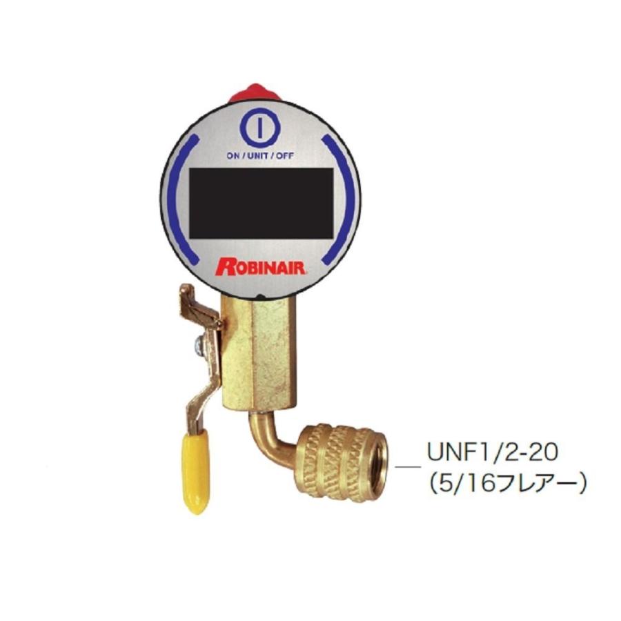 レターパック可 ROBINAIR 超小型デジタルゲージ+アクセスフィッティング(90度) RDM-2 | 