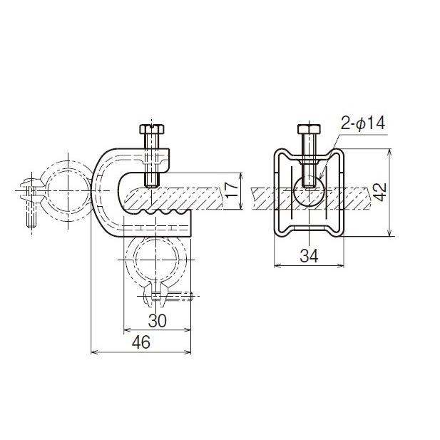 レターパック可 ネグロス電工 パイラック 管支持金具 S-PH1 バラ売り