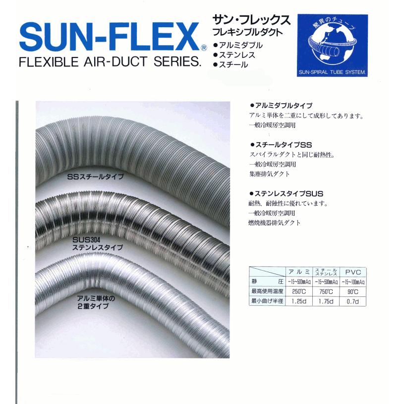 サンフレックス アルミフレキダクト SF-AL(S)250 : 冷凍空調エアコン