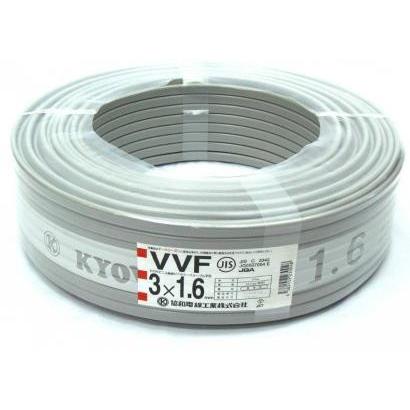 VVFケーブル 電線 1.6mm×3 100m巻 VVF1.6×3C×100m :VVF16-3-100:冷凍空調エアコン工具のメガストア - 通販  - Yahoo!ショッピング