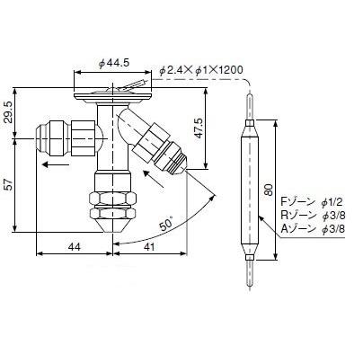 レターパック可 サギノミヤ 温度膨張弁 WPX-3415BHC フレア(R22