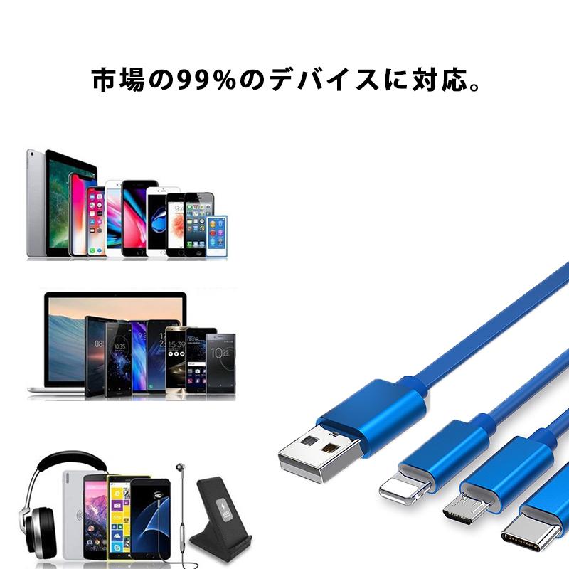 New Chargee 3in1 急速充電 充電ケーブル 巻き取り iPhone 充電 ケーブル USB Type-c 巻取り 一本三役2.1A コンパクト リール式 コード ポイント消化 セール｜megacart｜11