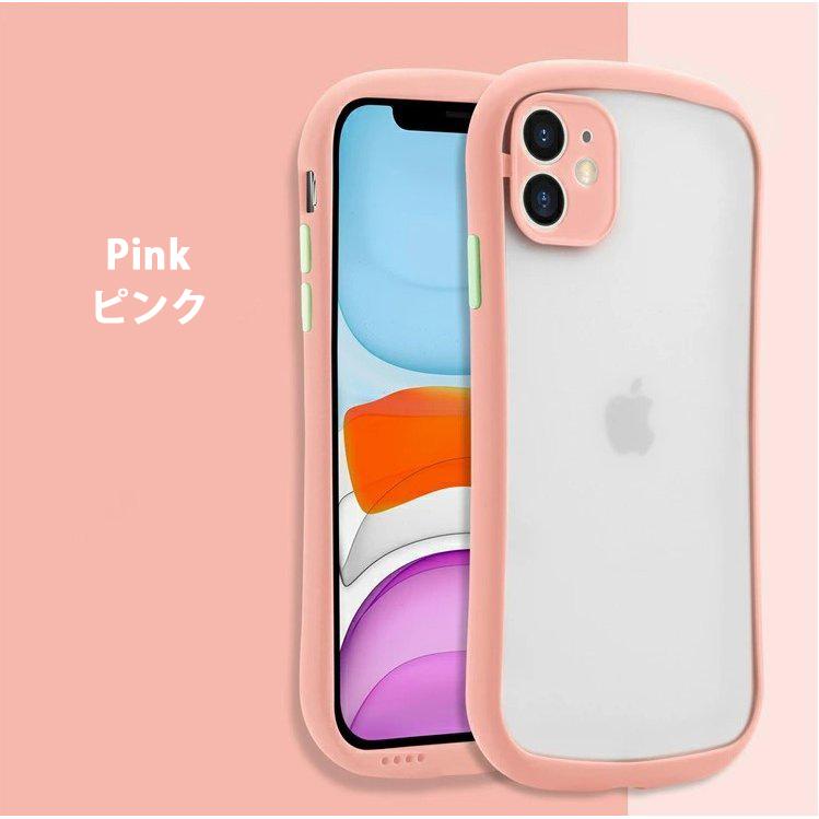 iPhone ケース マット クリア 透明 曲線 湾曲 スマホケース