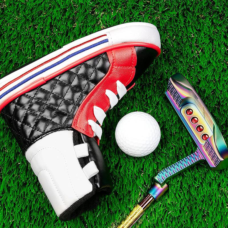 パターカバー ゴルフヘッドカバー 2個セット スニーカー 靴 ピン型 L字型 ピンタイプ 保護カバー 持ち運び 便利 かわいい 個性的 派手