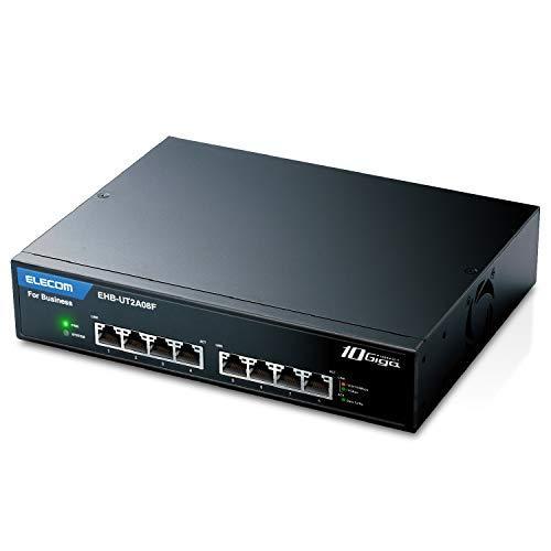 エレコム スイッチングハブ 10ギガビット対応 8ポート 金属筺体 マグネット ラックマウント取付金具付 3年間保?