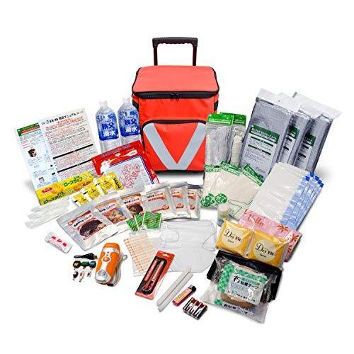 メテックス 緊急避難セット 赤 34×35×45cm EX.48 ニューベーシックDX 2~3人用 防災セット EX48BXWNBD