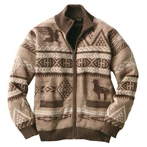 今月限定 特別大特価 アイファーニットウェア アルパカ インカモチーフ カーディガン ライニング付き メンズ 秋冬 L ブラウン お1人様1点限り Www Thaihealthcenter Org