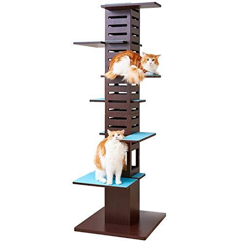 珍しい necobaco T ミント ネコバコ T 木製キャットタワー 猫タワー 