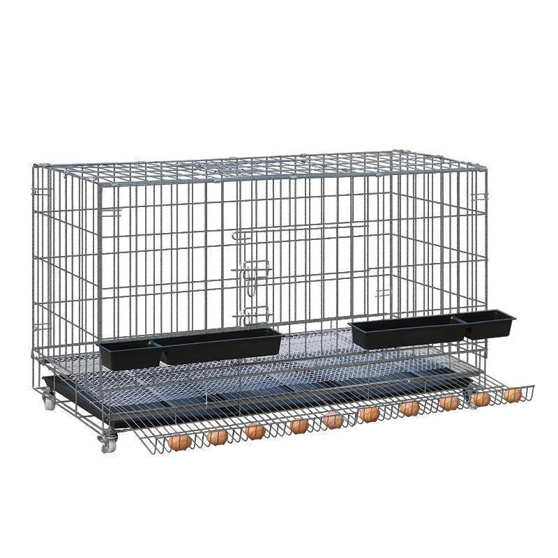 鶏小屋 チキンケージ飼育ケージ 特大世帯折りたたみ鶏小屋 自動エッグロールケージ トレー、水槽、フードボウル付き 複数のサイズ。 