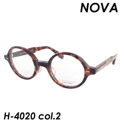 NOVA(ノバ) メガネ H-4020 col.2 [DEMIKOFU] 44mm 日本製 HAND MADE