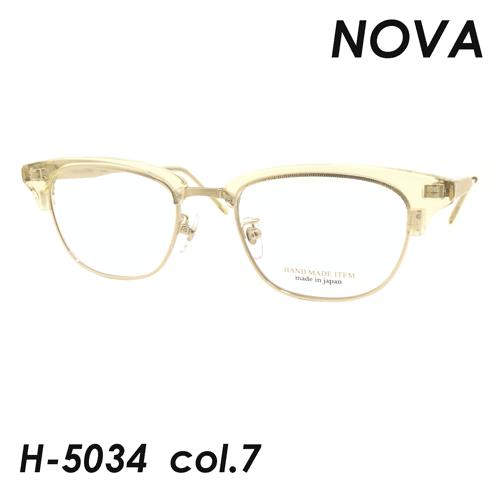 NOVA(ノバ) メガネ H-5034 col.7 [KIHAKU/GOLD] 50ｍｍ 日本製 HAND MADE ITEM｜megane-hayami