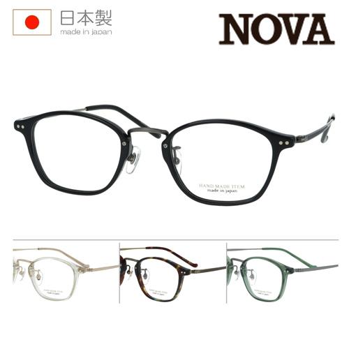NOVA ノバ メガネ H-5038 C-1/3/4 48mm 日本製 HAND MADE ITEM 4color