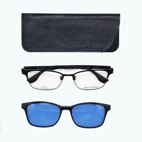 NO LIMITED(ノーリミテッド) メガネ NL59-040 C-1(マットブラック/ブラック) 54mm（マグネット式 前掛けサングラス付） NO LIMITED(ノーリミテッド) メガネ NL59-040 C-1(マットブラック