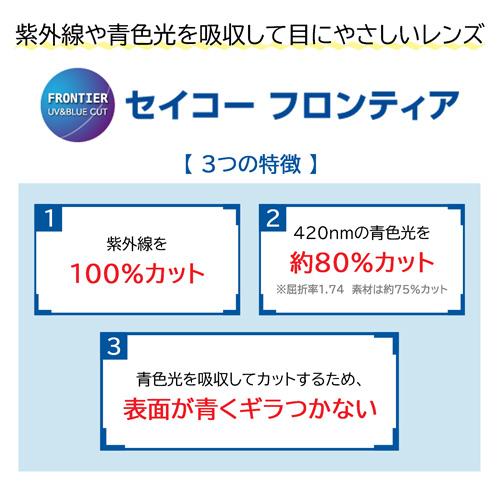 度無し/2枚1組 SEIKO セイコー フロンティア 青色光 紫外線