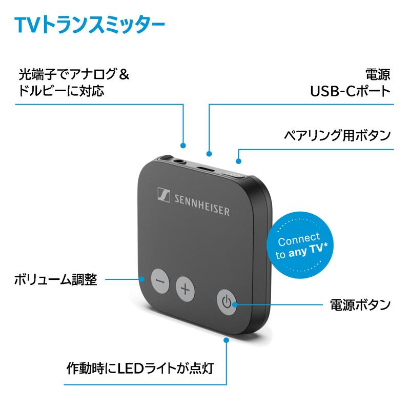 Sennheiser ゼンハイザー 集音器 TVS200セット ワイヤレスイヤホン型 テレビ 映画 会話 通話 プレゼント ギフトの画像