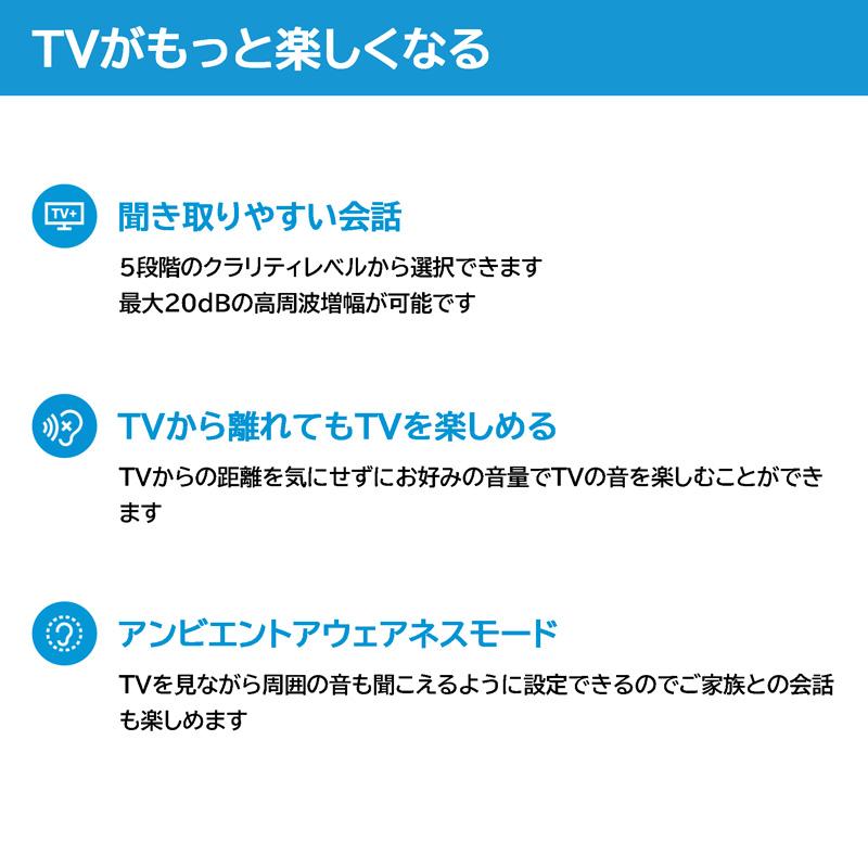 Sennheiser ゼンハイザー 集音器 TVS200セット ワイヤレスイヤホン型 テレビ 映画 会話 通話 プレゼント ギフトの画像