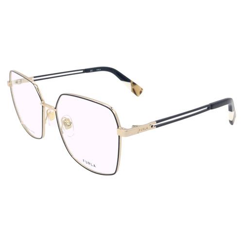 FURLA フルラ メガネ VFU506 col.301Y ブラック/ゴールド 55mm STAINLESS STEELE FURLA（フルラ） メガネ VFU506 col.301Y ブラック/ゴールド 55mm