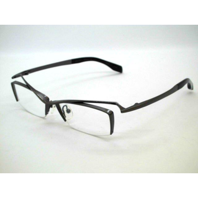 日本製 鯖江眼鏡 チタンハーフリムチョイワル風メガネ ナイロール