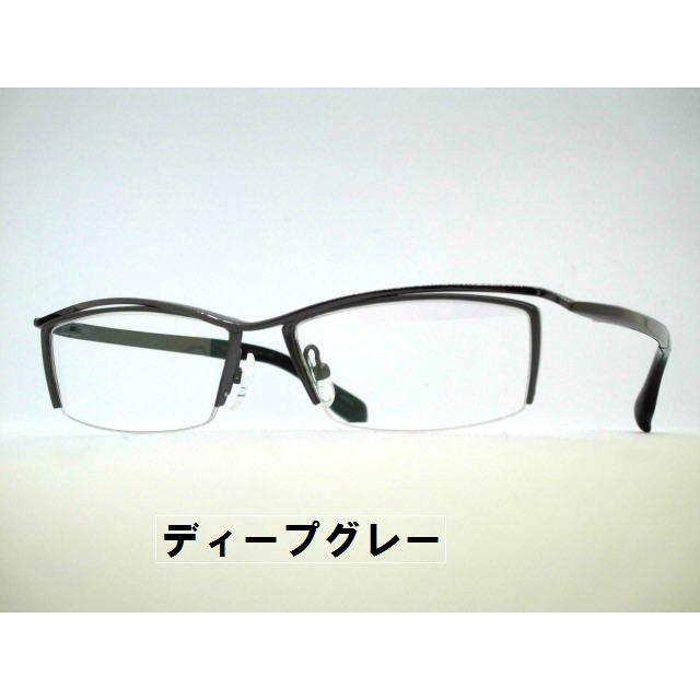 日本製 鯖江眼鏡 チタンハーフリムチョイワル風メガネ ナイロール