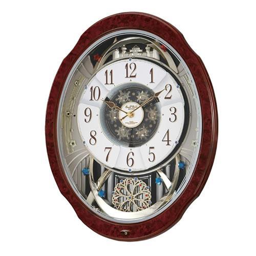 リズム時計 からくり 電波 掛時計 4MN499AZ23 スモールワールド