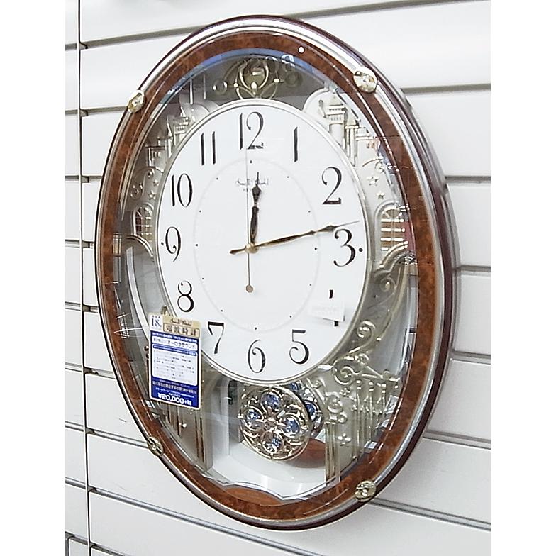 リズム時計 電波 掛時計 4MN524RH23 スモールワールドプラウドDX