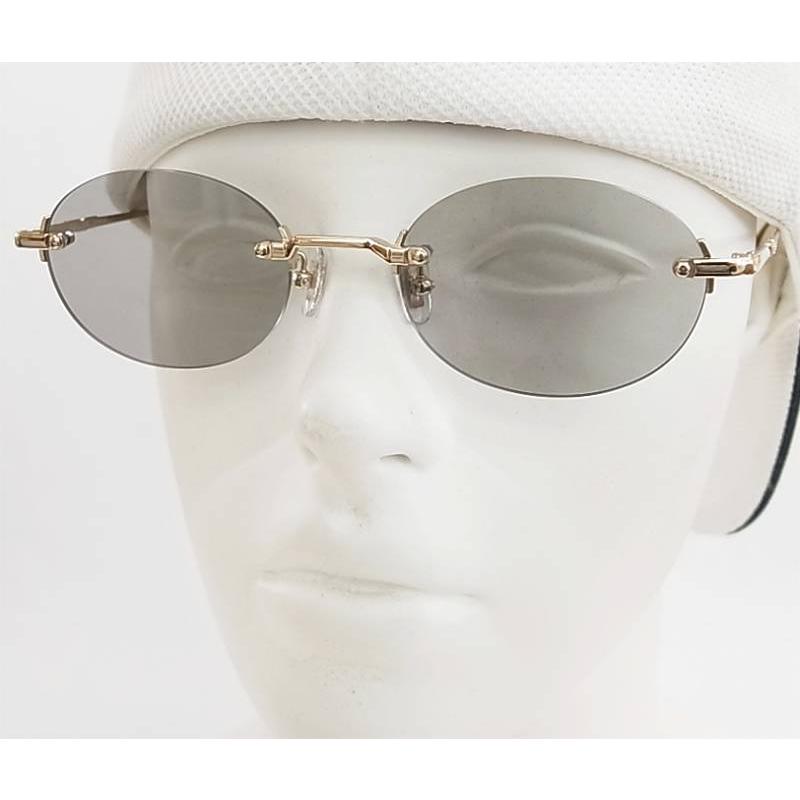 【極美品】POLICE ポリス オーバル　リムレス　サングラス　D POLICE（ポリス） サングラス SPLT69J-0300 正規品 フチナシタイプ