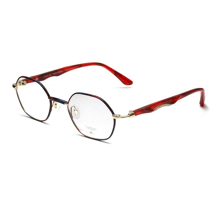 フレーム単品メガネ】 Farben ファルベン F7059-672G レッド系/レッド