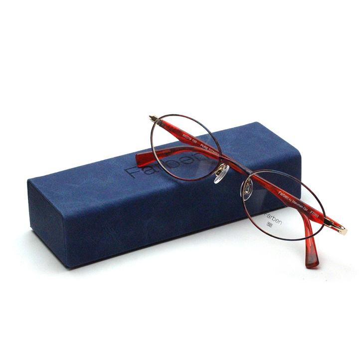 フレーム単品メガネ】 Farben ファルベン F7093-672G レッド系