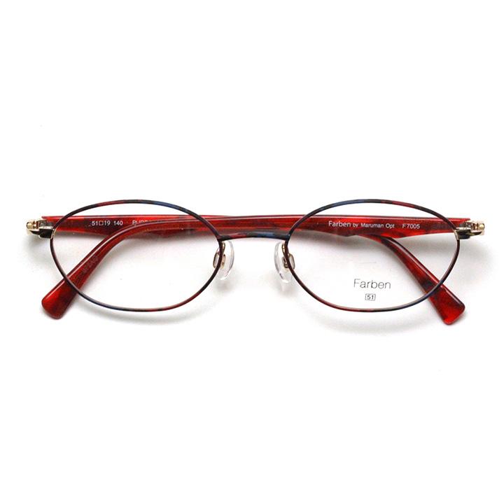 フレーム単品メガネ】 Farben ファルベン F7005-672AG レッド系