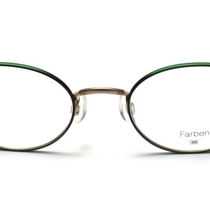 フレーム単品メガネ】 Farben ファルベン F7044-631G グリーン/レッド