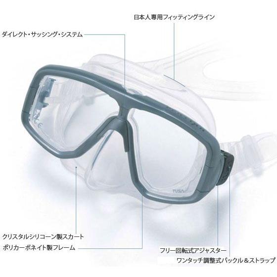 遠視・乱視用TUSAダイビングマスク Splendive-II M-7500 オーダー