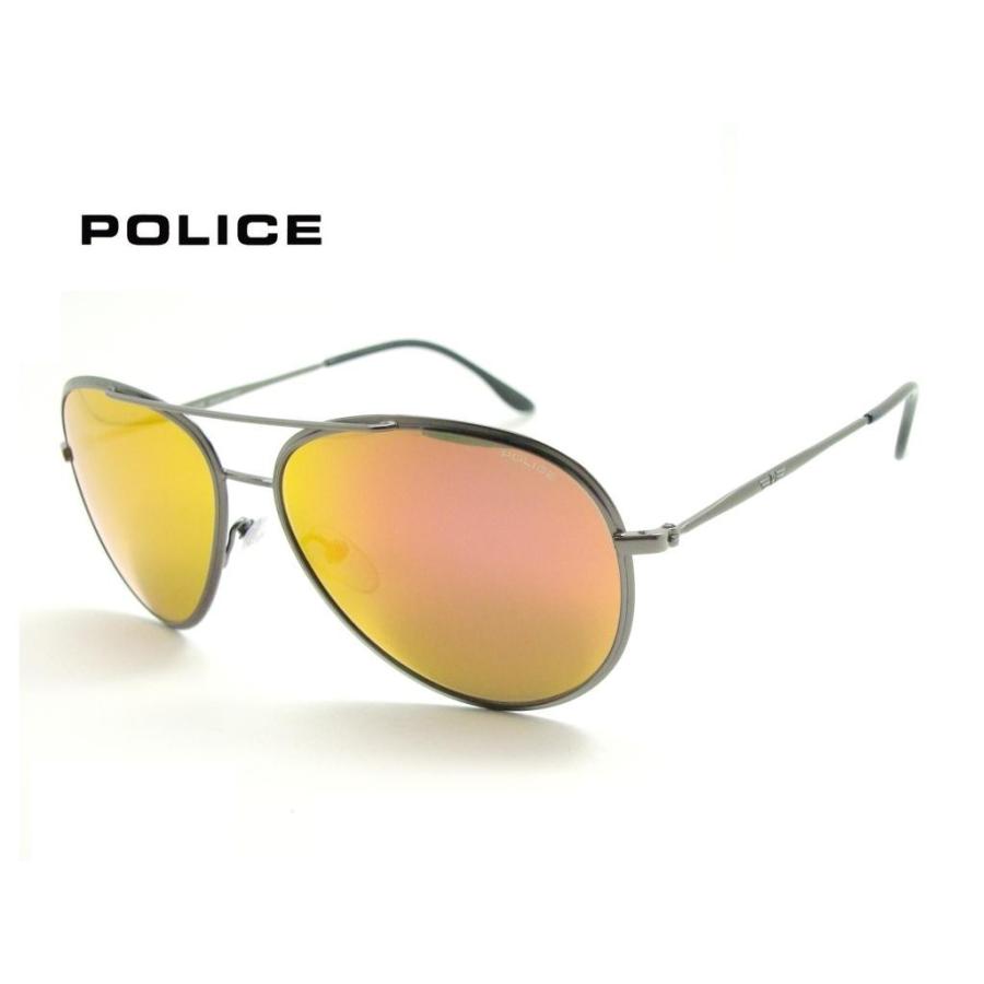 POLICE ポリス S8299 584C レッドミラー×ガンメタ UVカット
