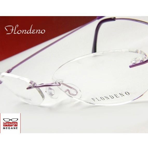 メガネ 度付 FLONDENO 1周年記念イベントが パープル flexible 丁番ありタイプ ふちなし 伊達メガネ 眼鏡 一式 今だけスーパーセール限定 βチタニウム素材 対応 送料無料 ツーポイント