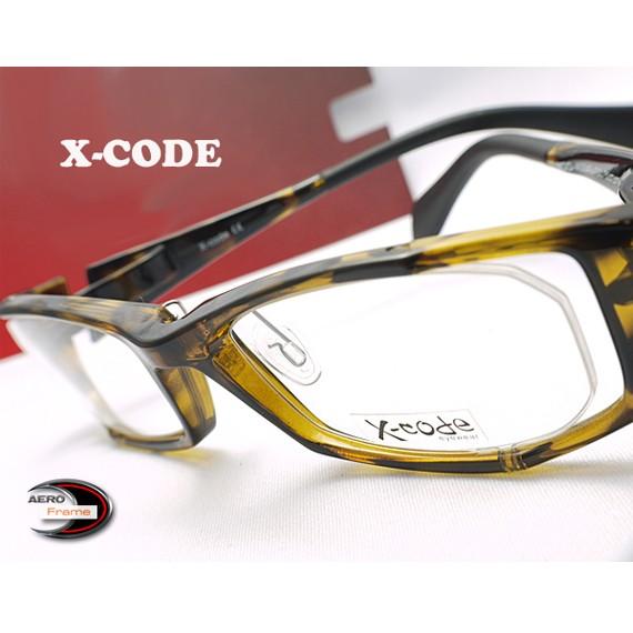 チェック柄フレーム度あり眼鏡 メガネ 度付 X-Code Eyewear エアロフレーム Black 超弾力性新
