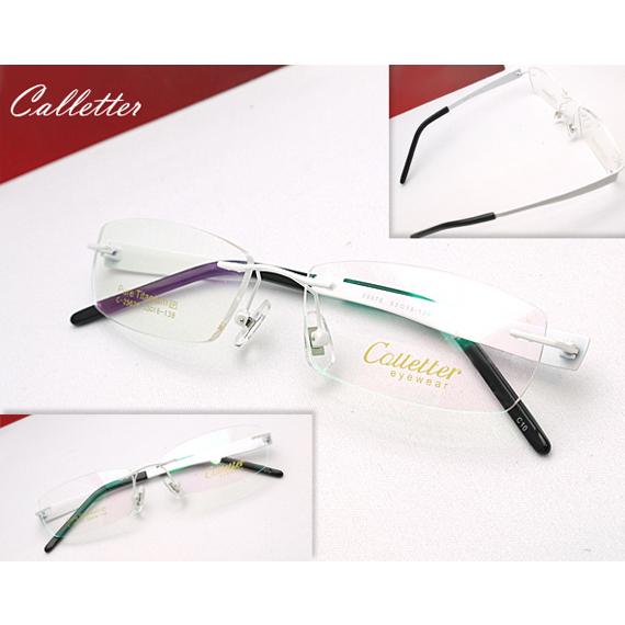 メガネ 度付 Calletter Eyewear 白 ふちなし ツーポイント メガネ 度付 Calletter Eyewear 白 ふちなし ツーポイント