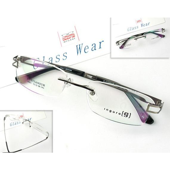 メガネ 度付 Inguro Eyewear Gun ふちなし ツーポイント チタン素材
